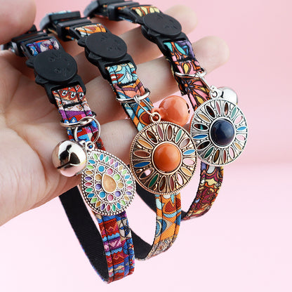 Colorful pet collars with decorative clasps