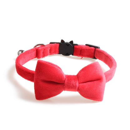 Velvet Bowknot Dog Collars