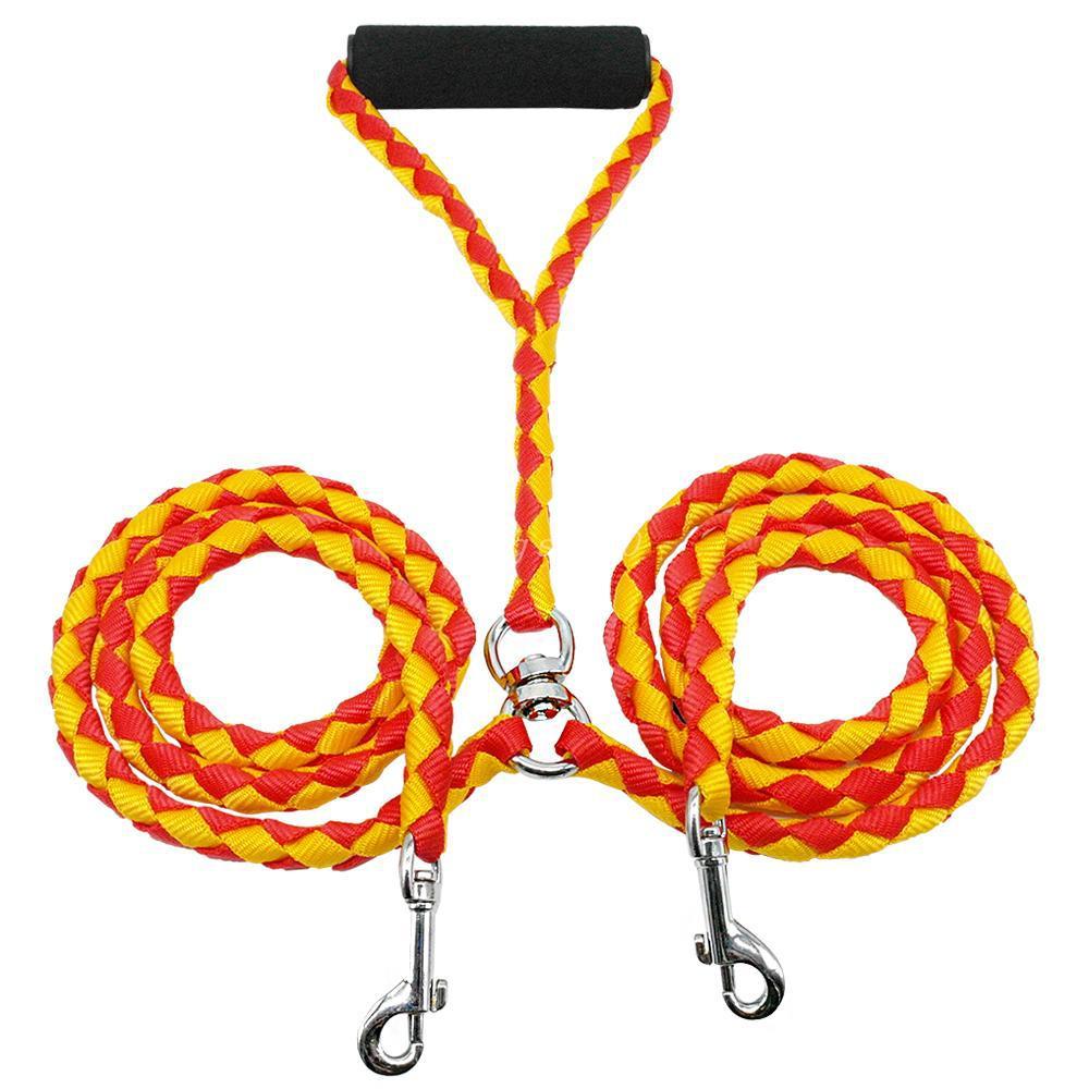 Red and yellow leash