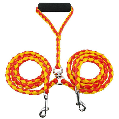 Red and yellow leash