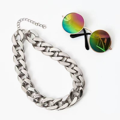 Gold And Silver Bling Chain With Sunglasses