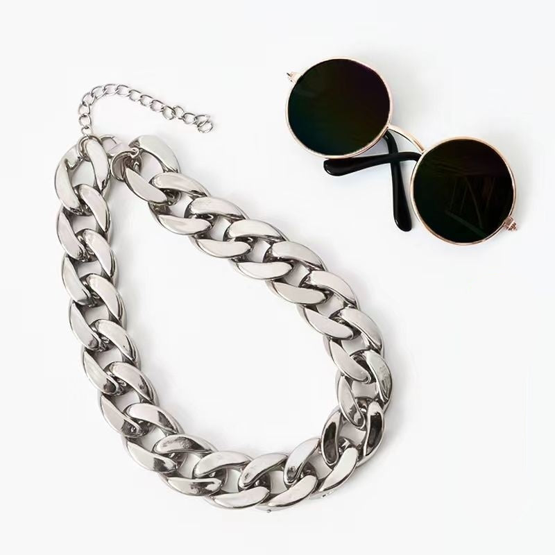 Gold And Silver Bling Chain With Sunglasses