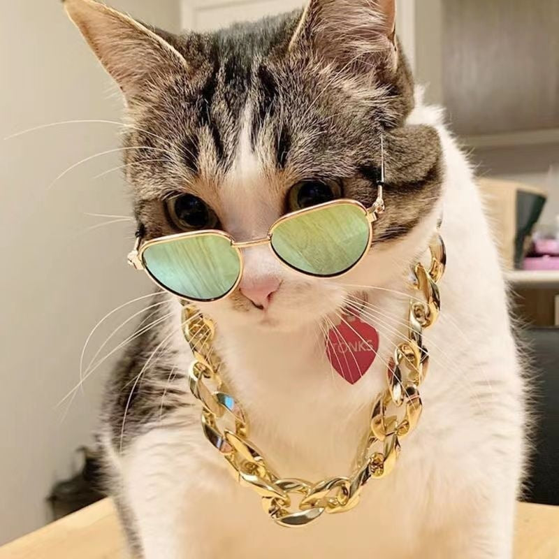 Gold And Silver Bling Chain With Sunglasses