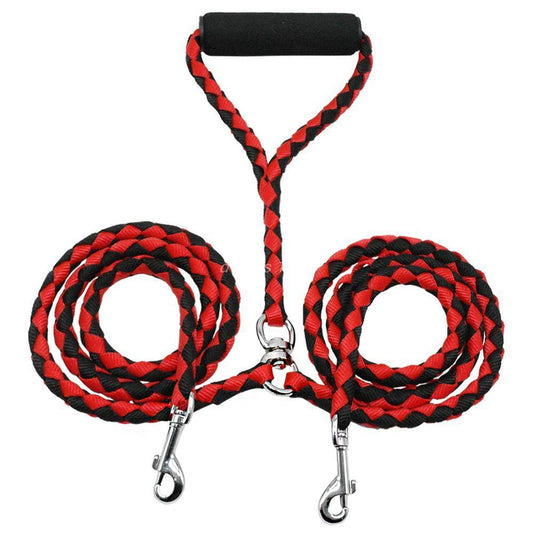 Red and black leash