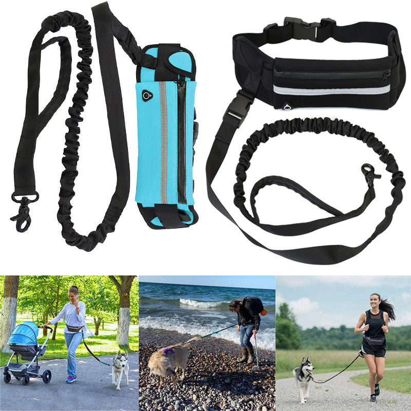 Jogger's Dog Leash With Pouch