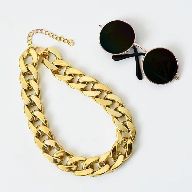 Gold And Silver Bling Chain With Sunglasses