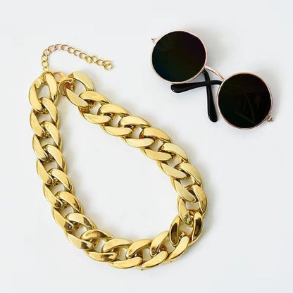 Gold And Silver Bling Chain With Sunglasses
