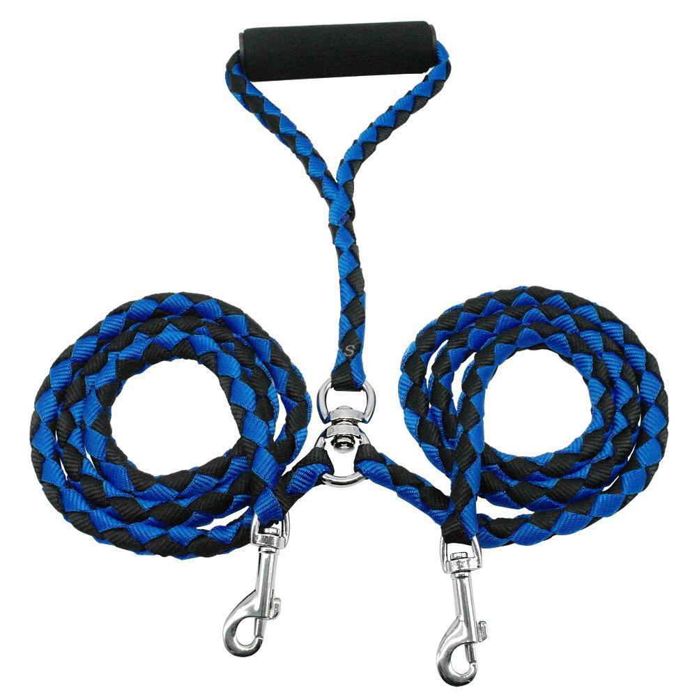 Blue and black leash