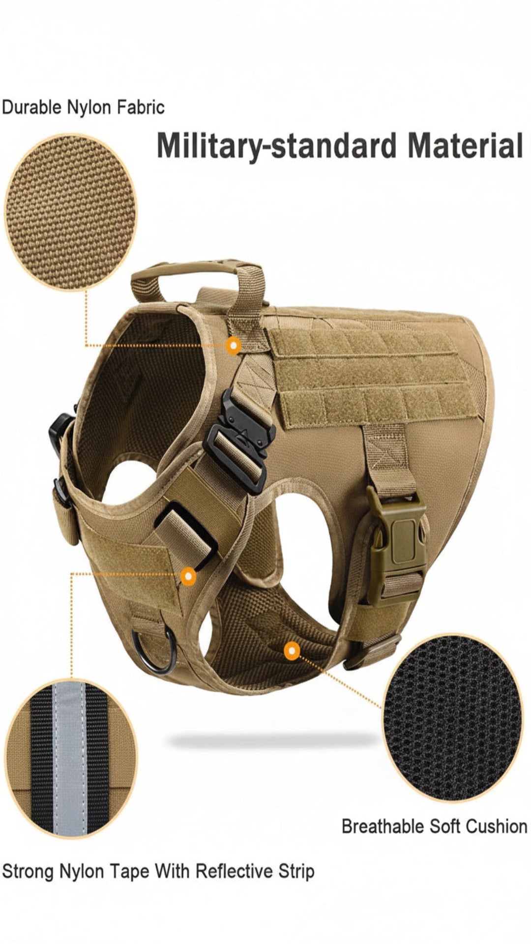 Tactical Military Harness and Leash Set