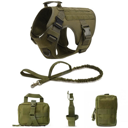 Tactical Military Harness and Leash Set