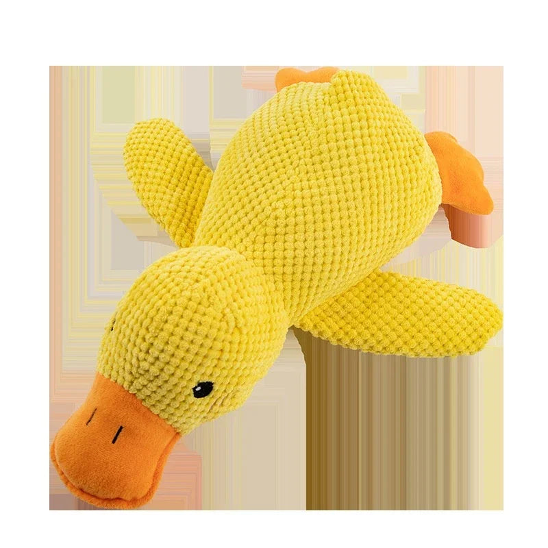 Yellow plush duck toy 