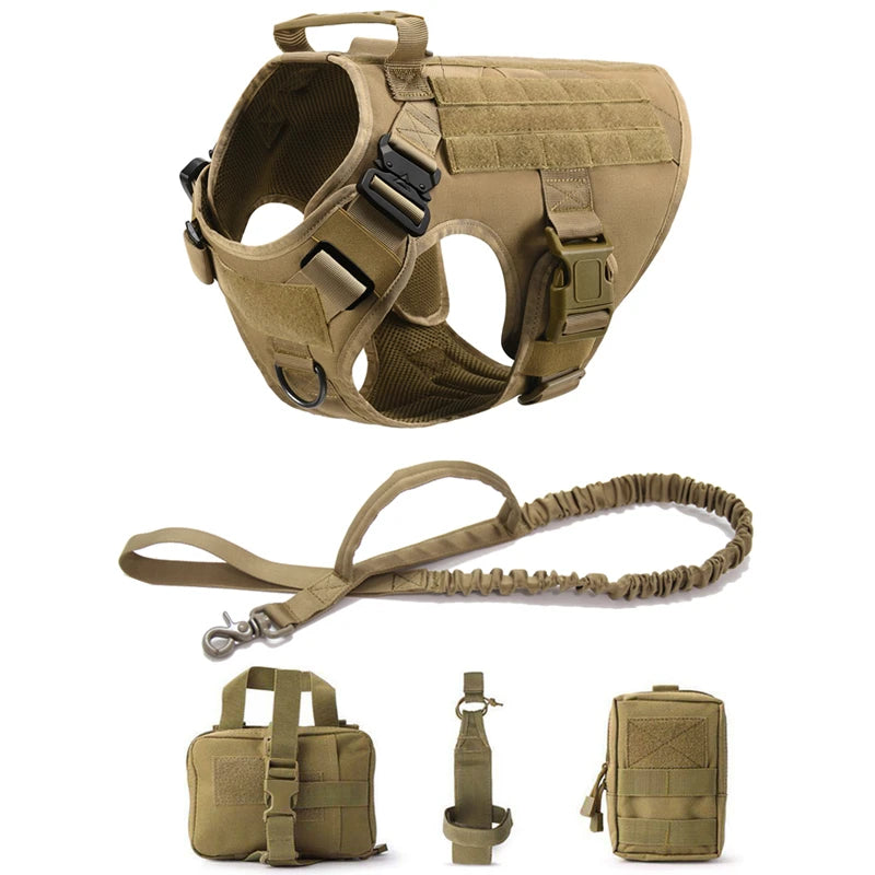 Tactical Military Harness and Leash Set