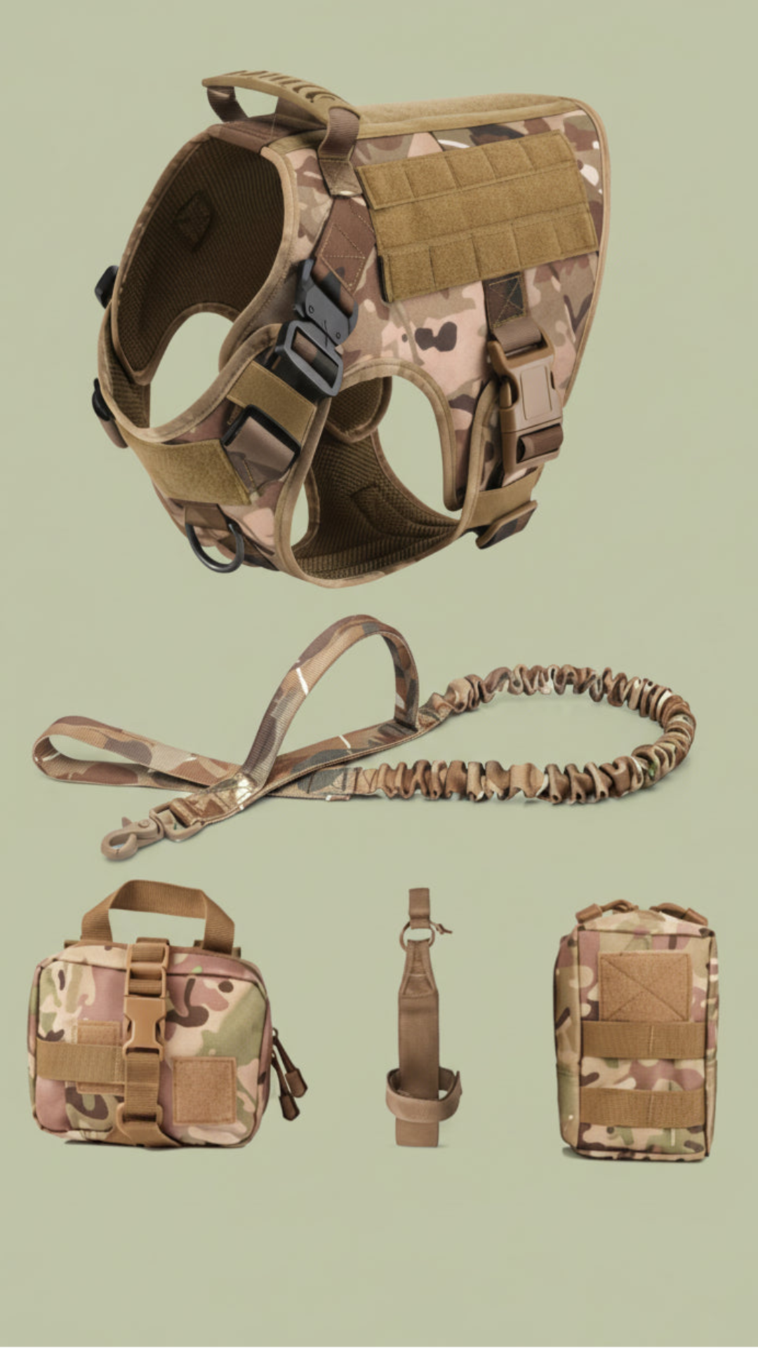 Tactical Military Harness and Leash Set