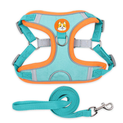 Reflective Soft Harness And Leash Set