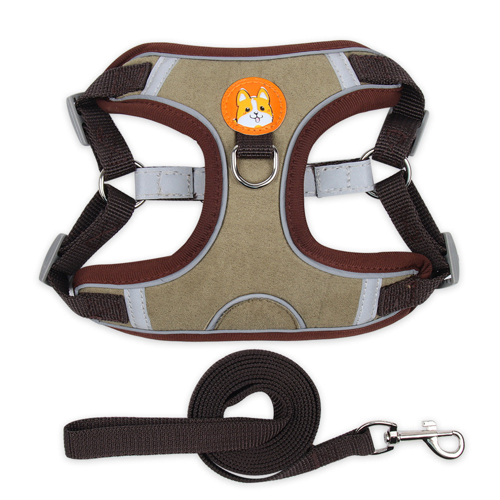 Reflective Soft Harness And Leash Set